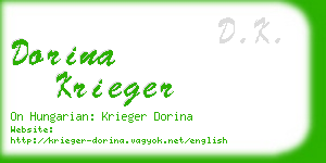 dorina krieger business card